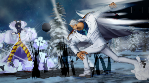 Monkey D. Garp threw a cannon ball at Caesar Clown. Both characters will be added as DLC update this December 22, 2016.