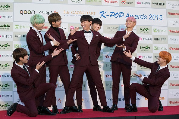 Kpop group BTS during the 5th Gaon Chart K-Pop Awards.
