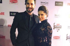 Sunny Leone and husband Daniel Weber gets snapped together on red carpet at Filmfare Awards.