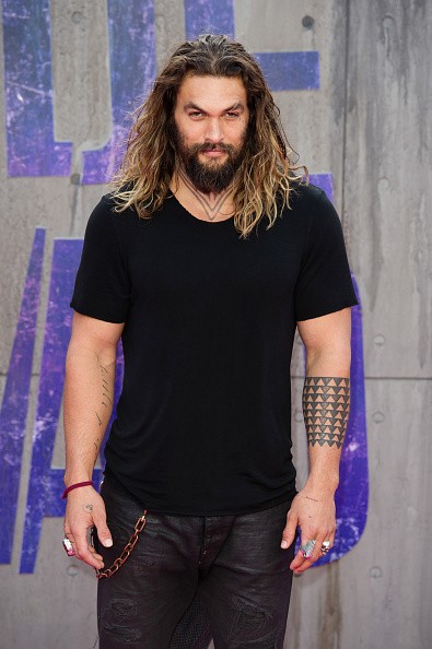 Jason Momoa, who was chosen to play Aquaman in its own movie, attended the European Premiere of "Suicide Squad" in London.