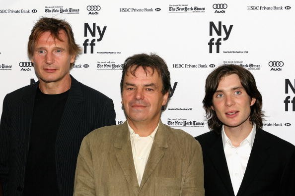 Liam Neeson, Director Neil Jordan, and Cillian Murphy arrived for the NYFF Premiere Of Sony Picture Classics "Breakfast On Pluto" at the Alice Tully Hall, Lincoln Center on Oct. 1, 2005 in New York.