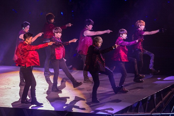 Super Junior holds a show in Macau in 2013.