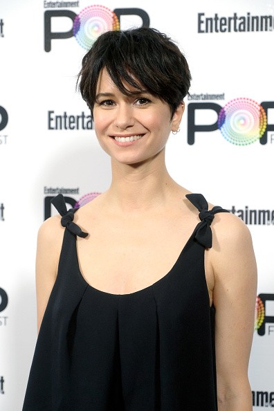 Actress Katherine Waterston posed backstage during Entertainment Weekly's PopFest at The Reef on Oct. 30 in Los Angeles, California.