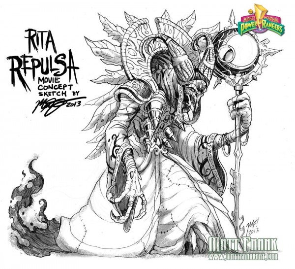 Matt Frank designed the 2013 concept of Rita Repulsa for the "Power Rangers" film. 