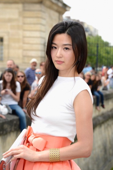 Actress Jun Ji Hyun in attendance during the Paris Fashion Week Haute-Couture Fall/Winter 2013-2014 in Paris.