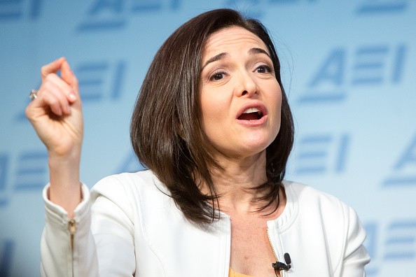 Facebook COO Sheryl Sandberg speaks at The American Enterprise Institute for Public Policy Research.