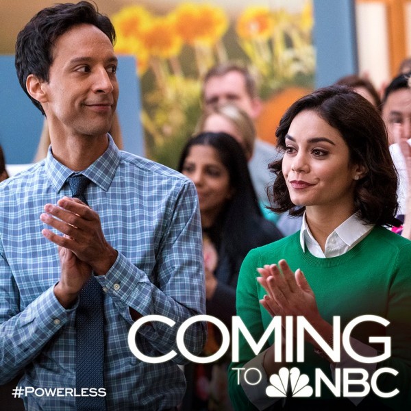 Vanessa Hudgens ("High School Musical") and Danny Pudi ("Community") star NBC's DC-set comedy "Powerless".
