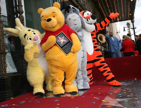 Rabbit, Winnie The Pooh, Eeyore, and Tigger posed for photos as Winnie The Pooh received a star on the Hollywood Walk of Fame in front of the El Capitan Theatre on April 11, 2006 in Los Angeles, California.