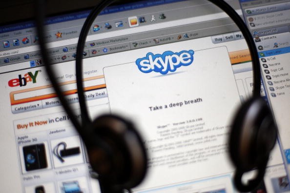 In this photo illustration, the Skype internet phone program and eBay website are seen September 1, 2009 in New York City.