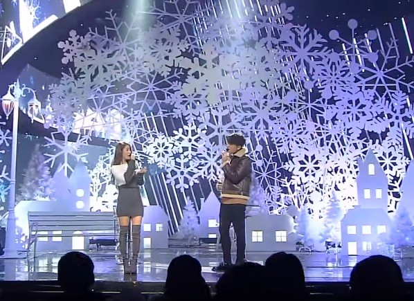 Soyu and JungGiGo performs 'Love Is One More Than Separation' live on the stage of 'Inkigayo'.