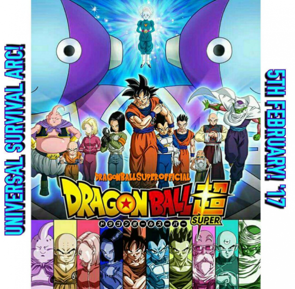 Goku and his team are shown above and will fight in the tournament which include fighters from Universe 6 and 7 that will premiere on February 5, 2017.