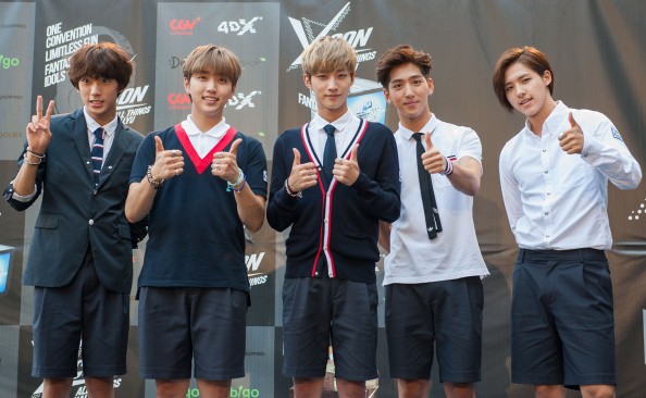 B1A4 members in attendance during the KCON 2014.