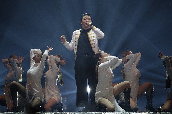 Psy performing his hit song "DADDY" during the "All Night Stand 2015" concert in Seoul.