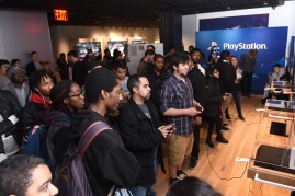 Jonathan Jafari aka JonTron plays PS4 games at the PlayStation 4 Pro midnight launch event at Sony Square NYC on November 9, 2016 in New York City. 