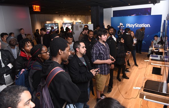 Jonathan Jafari aka JonTron plays PS4 games at the PlayStation 4 Pro midnight launch event at Sony Square NYC on November 9, 2016 in New York City. 