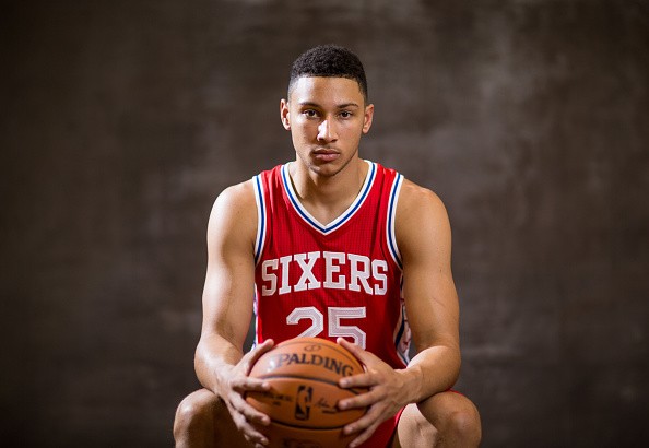 Ben Simmons of the Philadelphia 76ers poses for a portrait during the 2016 NBA Rookie Photoshoot at Madison Square Garden Training Center on August 7, 2016 in Tarrytown, New York. 