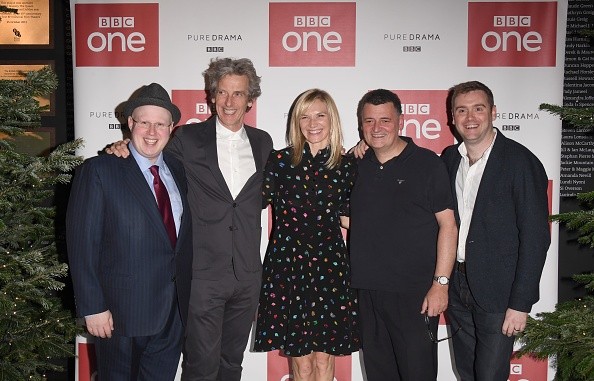Matt Lucas, Peter Capaldi, Jo Whiley, Steven Moffat and Brian Minchin attend the Doctor Who 2016 Christmas special screening at BFI Southbank on December 14, 2016 in London, England.