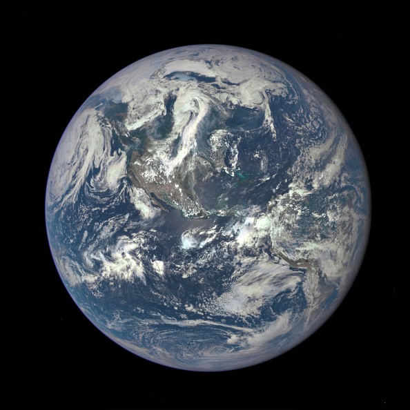 Earth is seen from a distance of one million miles by a NASA scientific camera aboard the Deep Space Climate Observatory spacecraft on July 6, 2015.