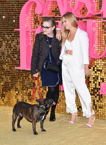 Carrie Fisher and her daughter Billie Catherine Lourd attended the "Absolutely Fabulous: The Movie" World Premiere at the Odeon Leicester Square on June 29 in London, England.
