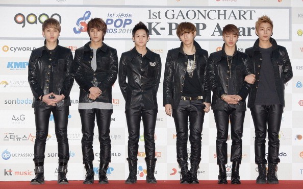 BEAST members arrive at the 1st Gaon Chart K-Pop Awards.