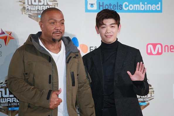 Singers TIMBALAND (Left) and Eric Nam (Right) grace the red carpet during the 2016 Mnet Asian Music Awards at AsiaWorld-Expo.