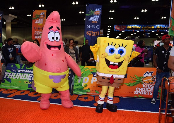 Spongebob and Patrick attend the Nickelodeon basketball tryouts for the Kids' Choice Sports 2015 'Triple Shot Challenge' At The BET Experience at The L.A. Convention Center on June 27, 2015 in Los Angeles, California.