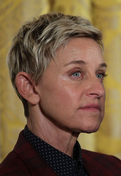 Comedian and talk show host Ellen DeGeneres listened during a Presidential Medal of Freedom presentation ceremony at East Room of the White House Nov. 22, 2016 in Washington, DC. 