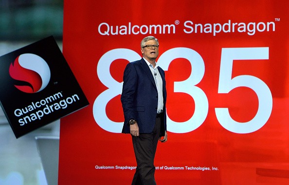 Qualcomm Inc. CEO Steve Mollenkopf announces the Qualcomm Snapdragon 835 mobile processor during a keynote address at CES 2017 at The Venetian Las Vegas on January 6, 2017 in Las Vegas, Nevada.