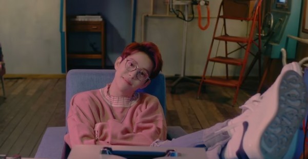 Block B's Park Kyung on the teaser music video of his single 'When I'm With You'.