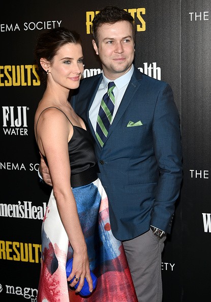 Actors Cobie Smulders and Taran Killam attended Magnolia Pictures' “Results” premiere hosted by The Cinema Society with Women's Health and FIJI Water at Sunshine Landmark on May 27, 2015 in New York City. 