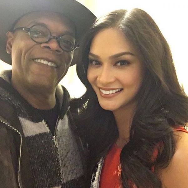 “xXx: The Return of Xander Cage" star Samuel L. Jackson met Miss Universe 2015 Pia Alonzo Wurtzbach on "Live With Kelly and Michael."