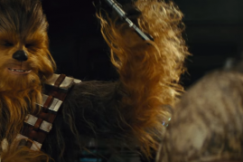 Chewbacca takes back Rey's weapon from Unkar Platt in a deleted scene from 