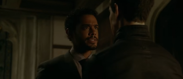 Victor Aldertree interrogates Simon in a scene from the "Shadowhunters" Season 2 episode 2, "A Door Into the Dark."