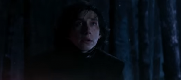 Adam Driver as Kylo Ren in a scene from "Star Wars: The Force Awakens."