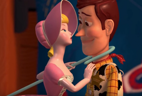 Bo Peep and Woody almost kissed in a scene from "Toy Story 2."