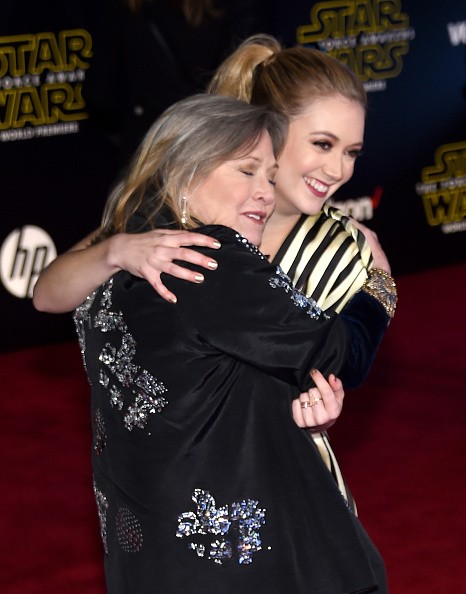 Actresses Carrie Fisher and Billie Lourd attended the Premiere of Walt Disney Pictures and Lucasfilm's “Star Wars: The Force Awakens” at the Dolby Theatre on Dec. 14, 2015 in Hollywood, California. 