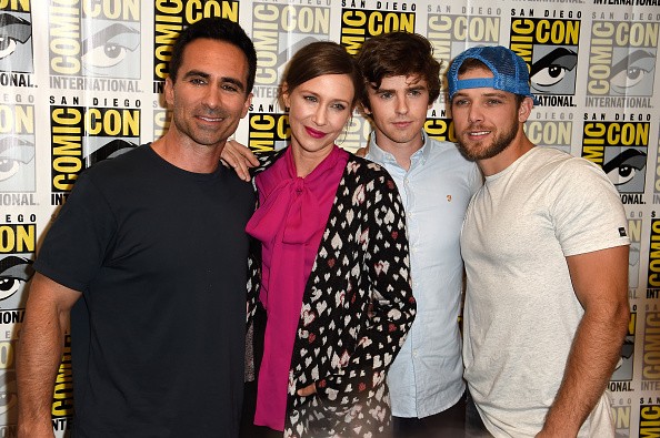 Actor Nestor Carbonell, Vera Farmiga, Freddie Highmore, and Max Thieriot attended the “Bates Motel” press line at Hilton Bayfront on July 22, 2016 in San Diego, California. 