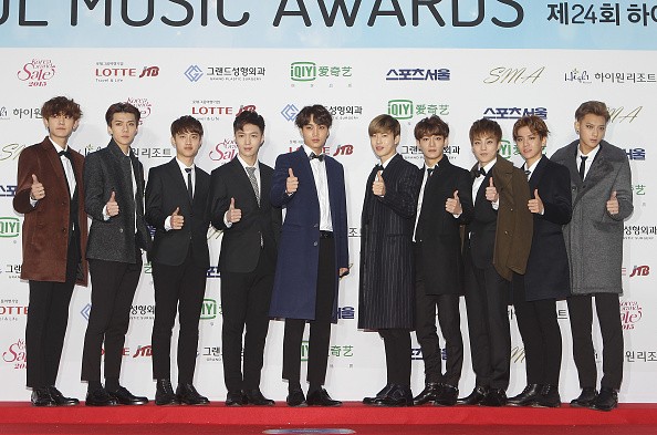 EXO in attendance during the 24th Seoul Music Awards.