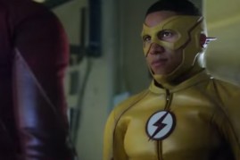 Wally West aka Kid Flash confronts Barry Allen in a scene from 