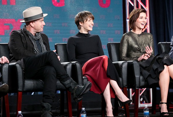 Actors Ewan McGregor, Carrie Coon, and Mary Elizabeth Winstead of the television show “Fargo” spoke onstage during the FX portion of the 2017 Winter Television Critics Association Press Tour at Langham Hotel on Jan. 12 in Pasadena, California. 