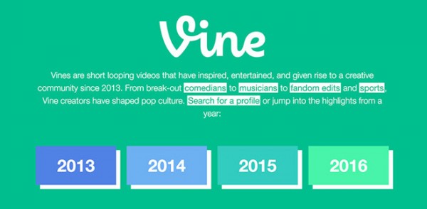 The image features the Vine Archive website