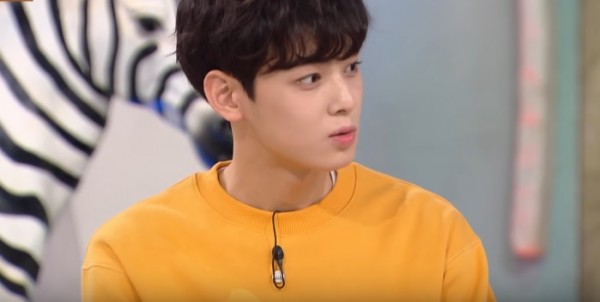 ASTRO's Cha Eun Woo during his guesting on KBS' 'Hello Counselor'.