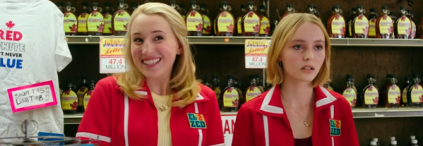 Harley Quinn Smith (left) and Lily-Rose Depp in a scene from "Yoga Hosers." 