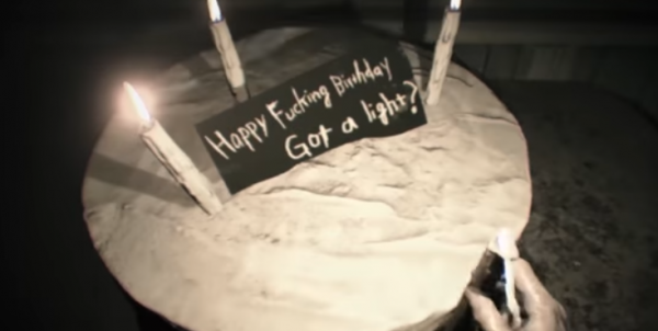 A screen cap from the "Happy Birthday" puzzle in "Resident Evil 7."