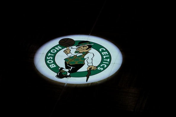 A detail of the Boston Celtics logo as the Celtics get set to play against the Los Angeles Lakers during Game Four of the 2010 NBA Finals on June 10, 2010 at TD Garden in Boston, Massachusetts. 