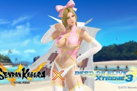“Dead or Alive Xtreme 3” crosses over with Marvelous Entertainment’s “Senran Kagura” for more destructible costumes and bikinis. 
