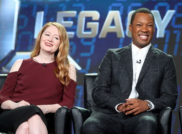 Actors Miranda Otto and Corey Hawkins of the television show “24: Legacy” spoke onstage during the FOX portion of the 2017 Winter Television Critics Association Press Tour at Langham Hotel on Jan. 11 in Pasadena, California. 