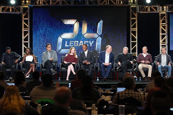Cast and executive producers of the television show “24: Legacy” spoke onstage during the FOX portion of the 2017 Winter Television Critics Association Press Tour at Langham Hotel on Jan. 11 in Pasadena, California. 