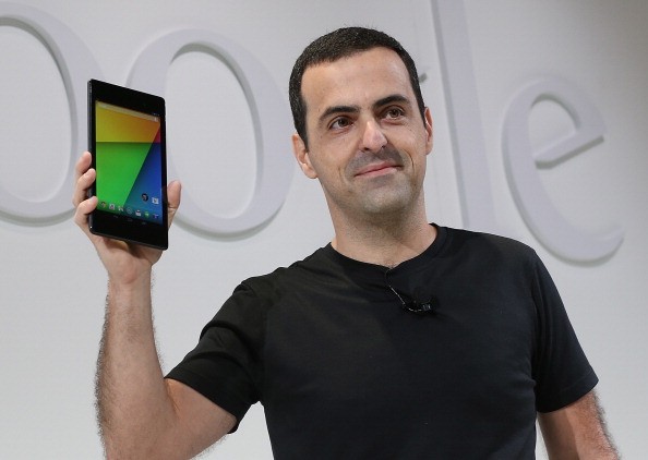 Hugo Barra, Vice President, Android Product Management at Google, holds up a new Asus Nexus 7 tablet as he speaks during a special event at Dogpatch Studios on July 24, 2013 in San Francisco, California.