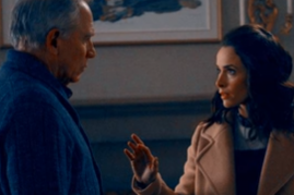Lucy confronts her father about Rittenhouse in a scene from 